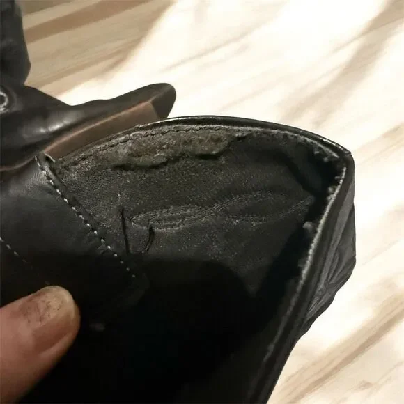 Vintage Laredo Black Leather Cowboy Western Boots 7.5 Pointed - Picture 6 of 7